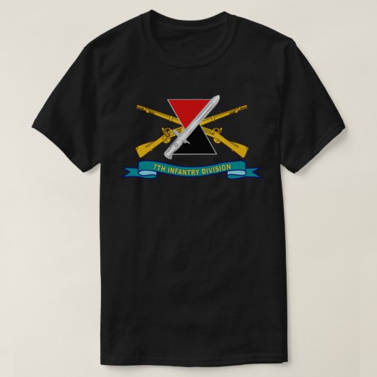 第7歩兵師団DUI Br Ribbon X付 Tシャツ (デザイン正面)