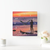 第7波 スクエア壁時計 (ホーム)