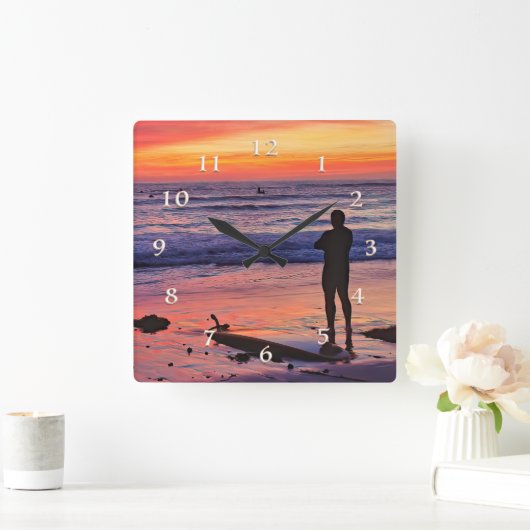 第7波 スクエア壁時計 (ホーム)