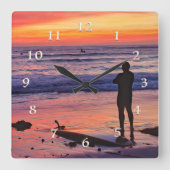 第7波 スクエア壁時計 (正面)