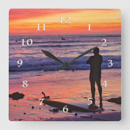 第7波 スクエア壁時計