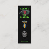 第7特殊部隊の緑色のベレー帽のグループのbookmarker スキニー名刺 (裏面)