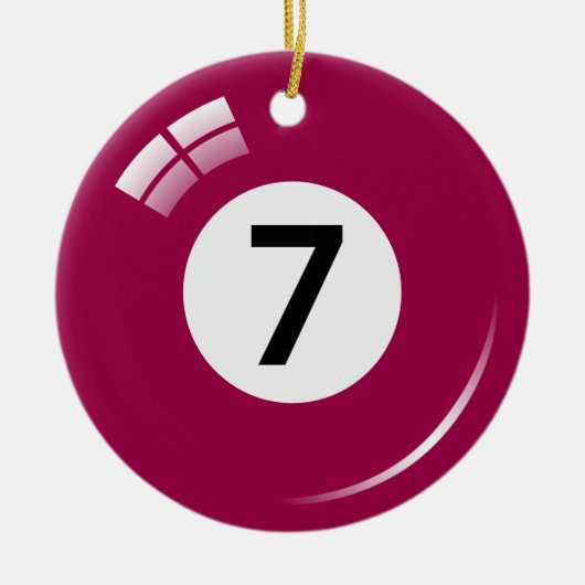第7玉突の玉のオーナメント-倍は味方しました セラミックオーナメント (正面)
