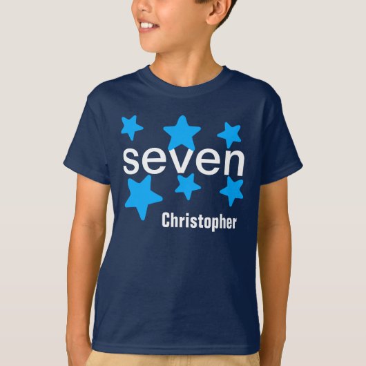 第7男の子の誕生日のブルースターV002 Tシャツ (正面)