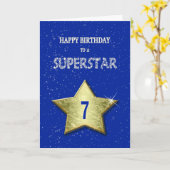 第7誕生日のスーパースター カード (黄色い花)