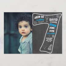 第7誕生日のボーイ·チャルクボード（写真の青い数字）