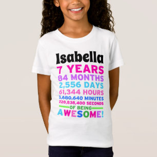 第7誕生日のワイシャツの男の子の女の子7年間の素晴らしい Tシャツ