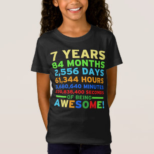 第7誕生日のワイシャツの男の子の女の子7年間の素晴らしい Tシャツ
