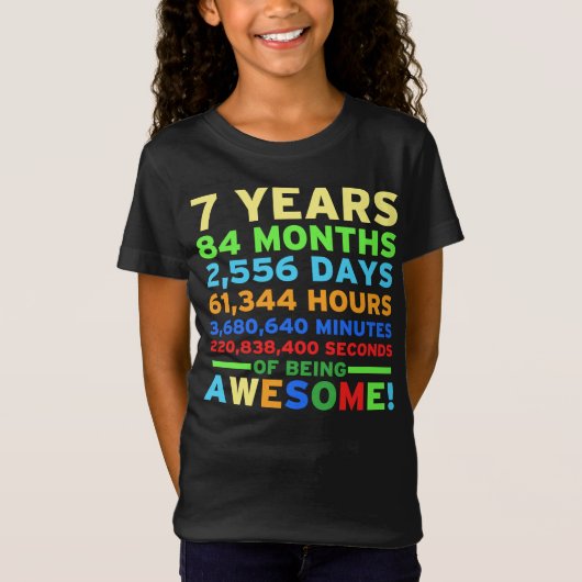 第7誕生日のワイシャツの男の子の女の子7年間の素晴らしい Tシャツ (正面)