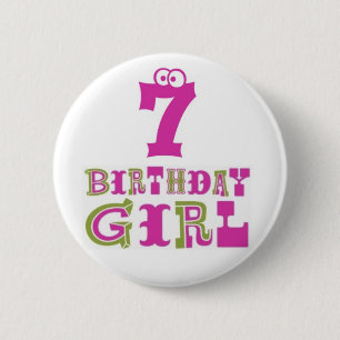 第7誕生日の女の子ボタンのバッジ 缶バッジ