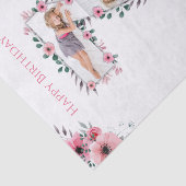 第7誕生日の少女フォトコラージピンクフラワー 薄葉紙 (詳細)