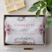 第7誕生日の少女フォトコラージピンクフラワー 薄葉紙 (ギフト)