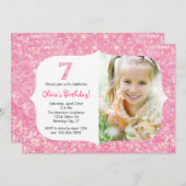 第7誕生日の招待状はぴかぴか光ります 招待状 (正面/裏面)