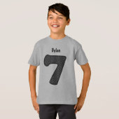 第7誕生日の灰色パターン7年のカスタムV09 Tシャツ (正面フル)