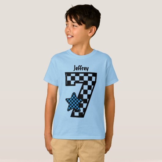 第7誕生日の男の子によって点検される星の名前をカスタムするV07 Tシャツ (正面フル)