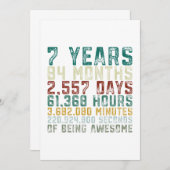 第7誕生日の男の子の女の子記念日7歳の 招待状 (正面/裏面)