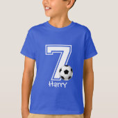 第7誕生日の男パーソナライズされたの子サッカー–2 Tシャツ (正面)