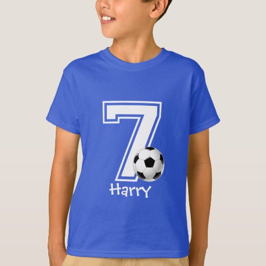 第7誕生日の男パーソナライズされたの子サッカー–2 Tシャツ (正面)