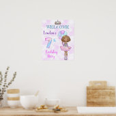 第7誕生日ガールプリンセスアフリカンアメリカン ポスター (キッチン)