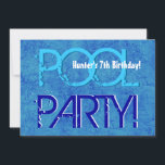 第7誕生日キッズプールパーティーブルーホワイトV07 招待状<br><div class="desc">7歳か誕生日この青と白のプールパーティーデザインは子どもの誕生日にかわいいしトレンディーだ。 パーティー詳細 好みの外観を得るた違うめに、紙の種類を試すことができます。 現在、このデザインは基本紙に取り上げられていますが、プールのパーティの招待状には特別なきらめくと輝きを持つ氷色の金属製の紙をお勧めします。子どもの誕生日パーティーのカードや切手は、下のサムネイルでもっと多くクリック見ることができます。</div>