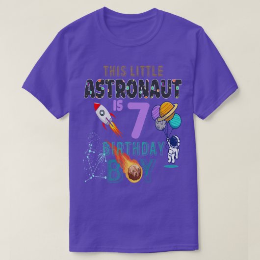 第7誕生日ギフト誕生日ボーイギフト宇宙飛行士7 Tシャツ (デザイン正面)