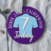 第7誕生日サッカーバッジをパーソナライズ 缶バッジ (インサイチュ)