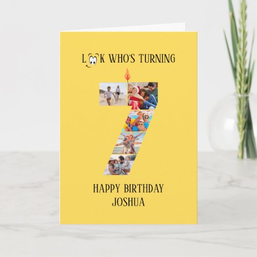 第7誕生日フォトカード カード (正面)
