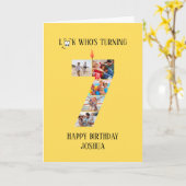 第7誕生日フォトカード カード (黄色い花)