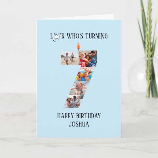 第7誕生日フォトカード カード (正面)