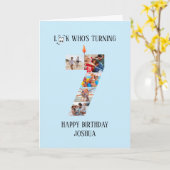 第7誕生日フォトカード カード (黄色い花)