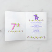 第7誕生日プリンセスベア名前をカスタムする カード (内部)