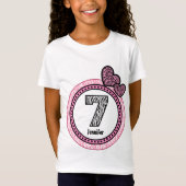 第7誕生日プレゼントのシマウマの水玉模様パターンV03C Tシャツ (正面)