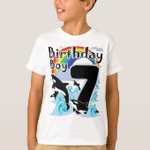 第7誕生日ボーイとしてオルカホエール恋人 Tシャツ (正面)