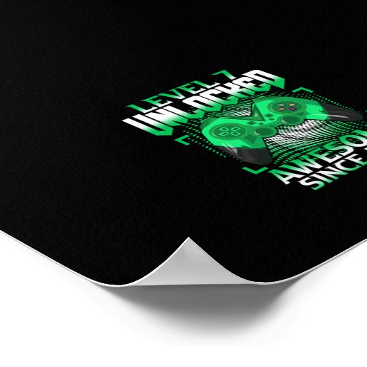 第7誕生日ボーイビデオゲーマーレベル7ロック解除 ポスター (角)