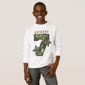 第7誕生日ボーイ迷彩柄アンドスターズ名前をカスタムするV01G Tシャツ (正面フル)
