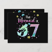 第7誕生日マーメイドギフト女の子マーメイドガール ポストカード (正面/裏面)