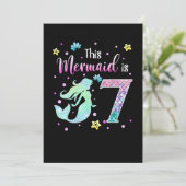 第7誕生日マーメイドギフト女の子マーメイドガール 招待状 (スタンド正面)