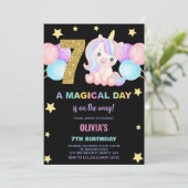 第7誕生日ユニコーン誕生日招待状 招待状 (スタンド正面)