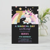 第7誕生日ユニコーン誕生日招待状 招待状 (スタンド正面)