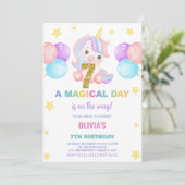 第7誕生日ユニコーン誕生日招待状 招待状 (スタンド正面)