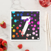 第7誕生日レインボードット スタンダードランチョンナプキン (インサイチュ)