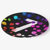 第7誕生日レインボードット ペーパープレート (アングル)