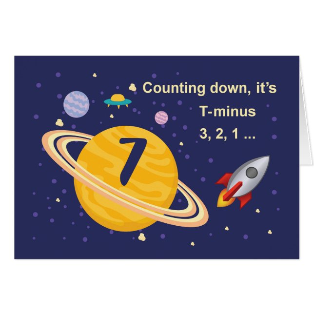 第7誕生日ロケット宇宙の惑星 (正面横)