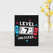 第7誕生日ワイシャツ少年レベル7ロック解除ビデオゲーム カード (黄色い花)