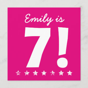 第7誕生日名前をカスタムするPink for GIRL A01 招待状