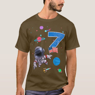 第7誕生日宇宙飛行士誕生日少年7歳 Tシャツ