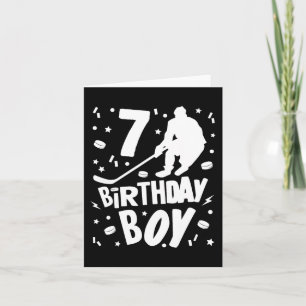 第7誕生日少年アイスホッケーキッズ7歳パーティー カード