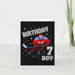 第7誕生日少年アイスホッケー7歳おもしろいB日M カード