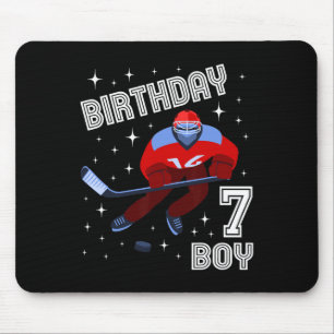 第7誕生日少年アイスホッケー7歳おもしろいB日M マウスパッド