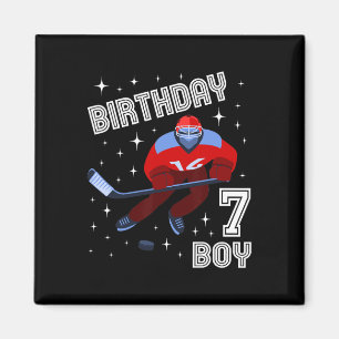 第7誕生日少年アイスホッケー7歳おもしろいB日M マグネット